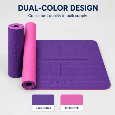 Wholesale OEM PVC Yoga Mat Double Sided Anti Slip Pink Exercise Mat for Gym Home