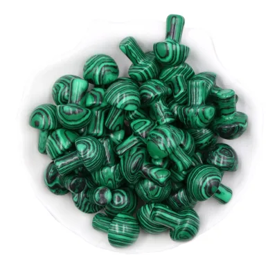 2026 Natural Healing Crystal Mushroom Gemstone Crafts Wholesale Malachite Mushrooms for Home Decoration