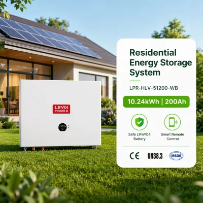 Levin Power Residential ESS Home Solar Storage Battery 51.2V 200Ah Wall Mounted LiFePO4 10240Wh IP65 Waterproof Home Appliances