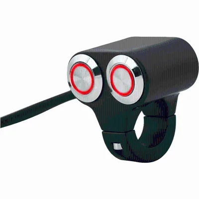 22mm Waterproof Motorcycle ATV Handlebar Push Button Switch Double Control Kill Switch with Connect Line