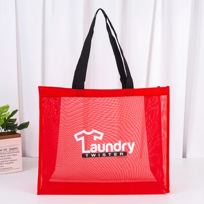 Manufacturer Offers 156-gram Nylon Mesh Bags Colorful Portable Mesh Tote Bags Custom logo Printing Gift-quality Mesh Bags Fast