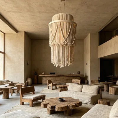 Handmade Minimalist Layered Macrame Hanging Lampshade Wholesale for Villa & Cafe Decor