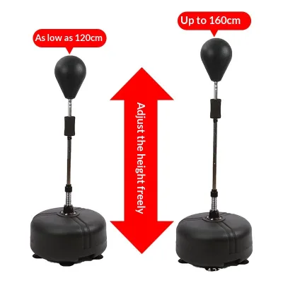 Solid Boxing Speed Ball Wobble/Reaction Ball for Children & Adults-Adjustable Height 180 Rebound Stable Base