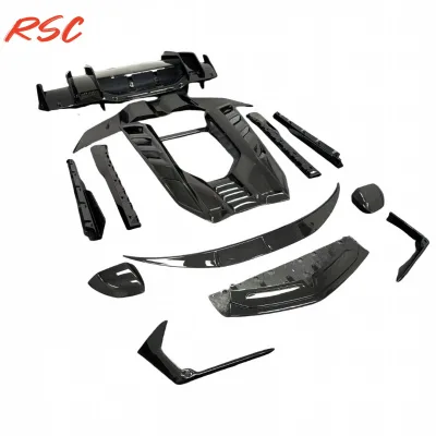 RSC Design Dry Carbon Fiber Body Kit for Lambo Revuelto/Front Lip/Mirror Caps/Side Skirts/Rear Trunk/Spoiler/Rear Bumper