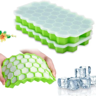 Food-grade Silicone Square Honeycomb Ice Tray 37-Cell Ice Cube Mold Creative DIY Popsicle Mold Easy to Demold