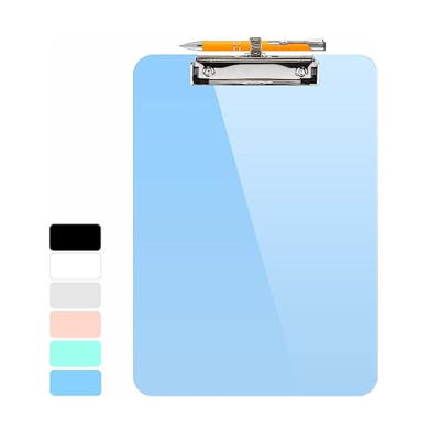 Cute Hanging Plastic Clipboard with Pen Holder with Low Profile Clip Kids Clipboards for School Standard Letter Size Clipboard