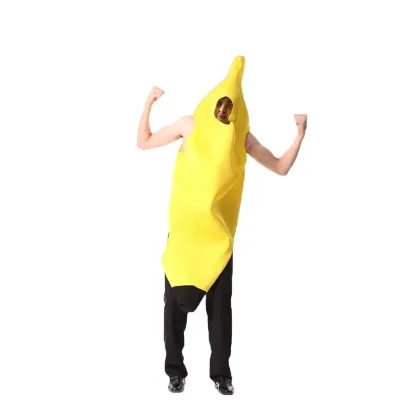 Child/Adult Unisex Fun Banana Set Yellow Costume Light Halloween Fruit Fancy Party Holiday Dance Dress Costume Performance Wear