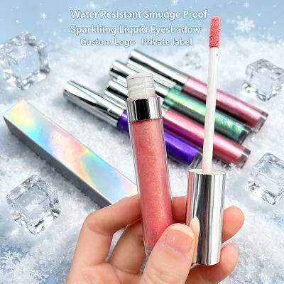 Wholesale Custom Single Color Sparkle Mineral Waterproof Long-Lasting Cruelty-Free High Pigment Liquid Eyeshadow for All Skin