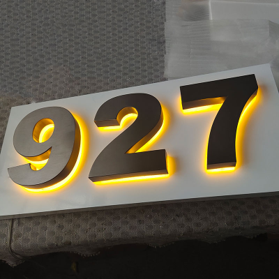 Led Solar Number Light Home Door House Number Plate Led Address Plate Outdoor Illuminated House Number Light