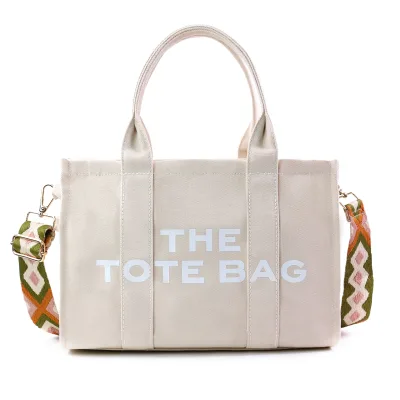 Large Capacity Crossbody Shoulder Bag Casual Women's Tote Bag Letterprinting Casual Canvas Design  Shopping Bag