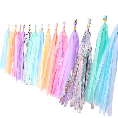 DIY Handmade Senior Tissue Paper Tassel Garland (Crepe Paper Medium Size) for Birthday Party Supplies