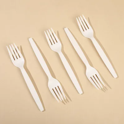 Best Selling Wholesale Cornstarch Disposable Cutlery Cornstarch Spoon Knife Fork Set for Cake