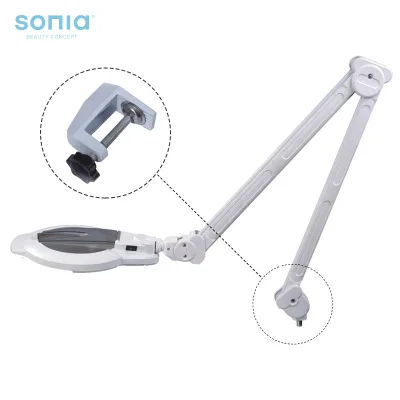 Desktop LED Magnifying Lamp with 3x and 8x Resin Lens 8x Small Lens and 3 Time 8 Time Diopre US Plug for Beauty Salon Trolley