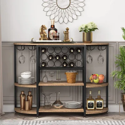 High Quality Living Room Storage Cabinet 3 Tiers Industrial Display Rack Hot Sale Wine Rack for Kitchen