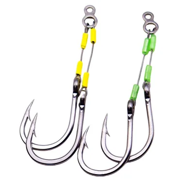 Luminous Glow Stainless Steel Double Fishing Hooks 3/0-10/0 Saltwater Lures Ultra-Light 2-7.28g Super Strong Fly Fishing Sea