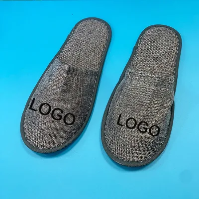 2025 New Style Wholesale Sleeper Personalized Hotel slippers Cotton Velour Disposable Slipper with Embroidery logo