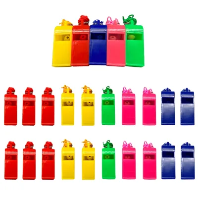 Printable Promotional Gadget Low MOQ Trade Show Souvenir Corporate Custom Cheering Ornament Colorful Plastic Whistle Outdoor Use