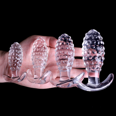 Female Transparent Jackfruit Shaped Anal Plug Different Size Butt Plug for Women Adult Products