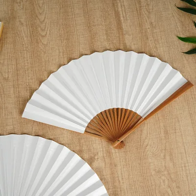 Custom White Bamboo Folding Fan-DIY Painting Lacquered Surface Art & Collectible Craft Kit