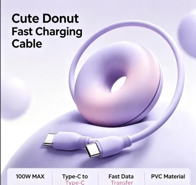 Beasu PD 100W USB C Cable High Speed Data Transfer PVC Type C Charger Cord Safe Fast Charging for Tablet Smartphone Accessories