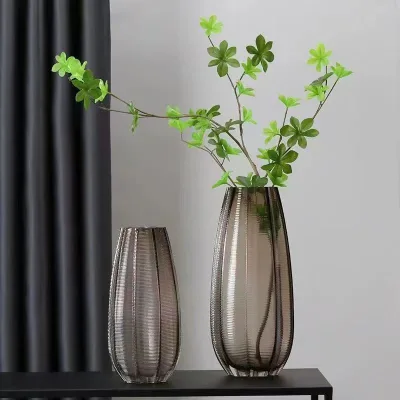 American Fresh Flower Glass Vase Modern High-End Home Restaurant TV Cabinet Surface Decoration Living Room Flower Arrangement