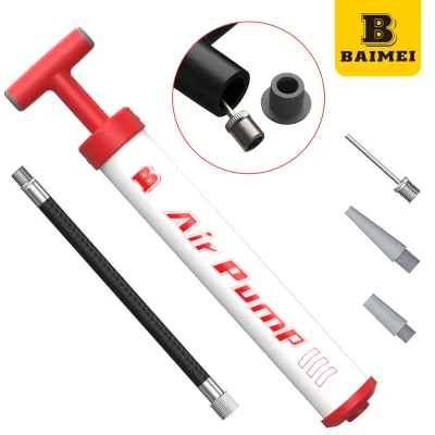 BAIMEI 303S Portable Ball Pump Kit Needles Nozzle Extension Hose PA Steel for Air Pump Sports Entertainment Soccer Water Polo