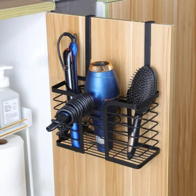 3 1 Adjustable Height Hair Dryer Holder Tool Organizer Blow Dryer Flat Irons Curling Wands Wall-Mounted Bathroom Cabinet Door