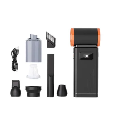130000RPM Digital Display Handheld Vacuum Cleaner Suction Blow High Speed USB Charging Mini Portable High Power Outdoor Fan