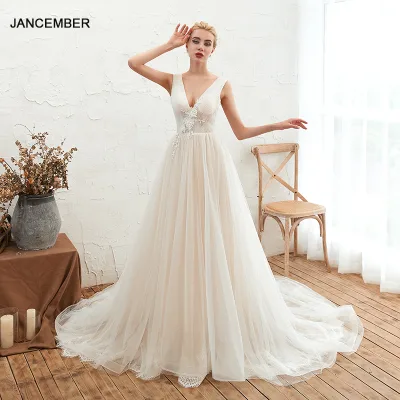 Jancember LSMQ38 Factory Direct Sales Customizable Temperament Wedding Dress New Style Fashionable