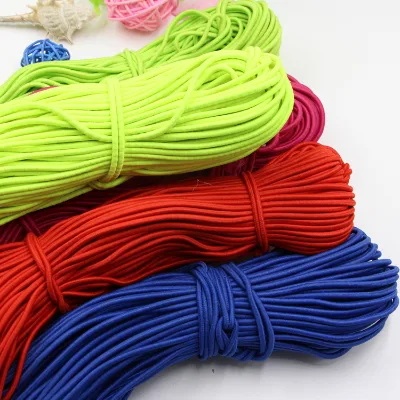 Colored Elastic Draw Cords Rope Stretch Round Cord Polyester Rubber Cord