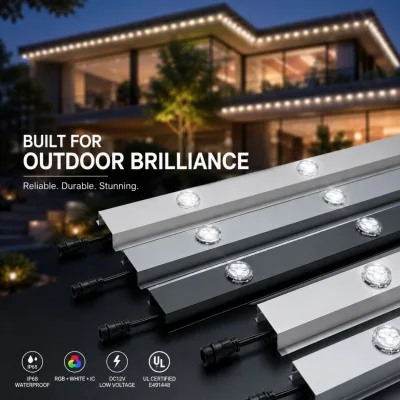 Permanent Exterior Lighting 50mm RGBW IP68 Waterproof Pixel Light For Building Facade Roof Edge And Architectural Decoration