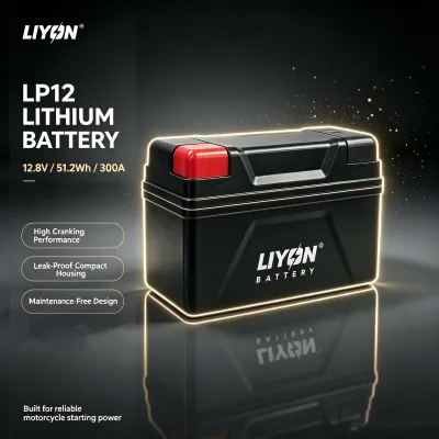 New LIYON Lithium Battery LP12 LED SOC Indicator 51.2Wh Energy Storage for Motorcycle/Scooter 12-Month Warranty