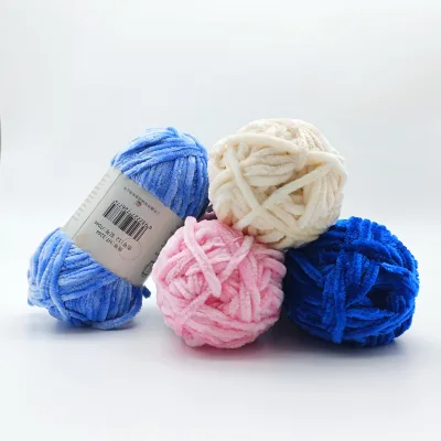 Fancy yarn 100% Polyester for Hand Knitting Jumbo 7 Chenille Yarn 2cm in Bulk