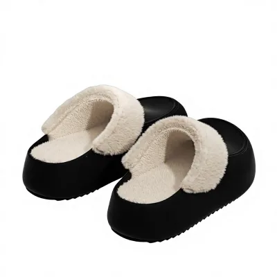 Plush Warm EVA Slippers Women 2025 New Autumn/Winter Indoor Home Non-Slip Thick-Soled Cloud-Soft Artificial Fur Lining