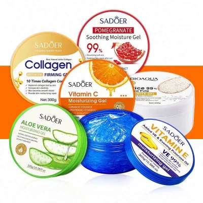 SADOER Bone Collagen Facial Gel Moisturizing Anti-wrinkle Facial Mask Cream Natural Organic Aloe Vera Skin Care Gel