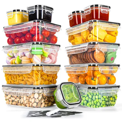 13-Pcs Stackable Leakproof Round Plastic Food Containers with Lids Space-Saving for Kitchen Fridge & Travel