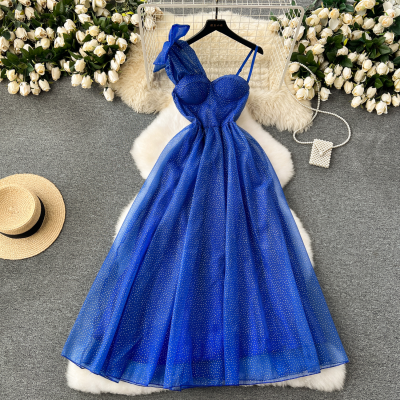High-end Dress Hot Bow Suspender Party Dresses Woman Dress Evening Gown