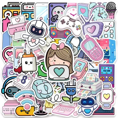 50Pcs Cute Cartoon Household Electronics Graffiti Stickers for Kids Cool Children Home DIY Sticker