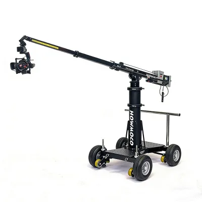 Howmoco 5m Mini Electric Telescope Camera Jib with Motorized Height Adjusted 4 Wheels Dolly