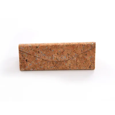 Recycled Cork PU Triangle Folding Eyeglass Sunglasses case