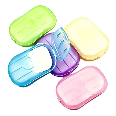 20-Piece Gentle Skin-Friendly Travel Soap Sheet Set Travel-Friendly Bath Toilet Supplies Disposable Mini Foaming Hand Bath Paper