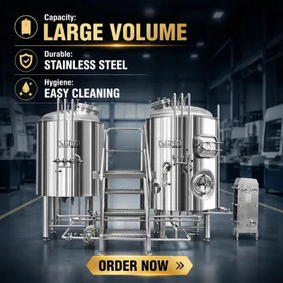 700L Industrial Beer Brewing Machine with PLC Control for Restaurant