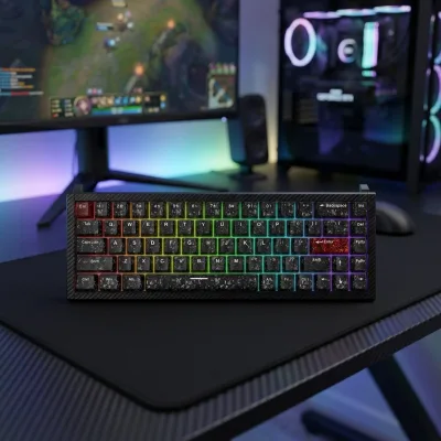 OEM CNC68 All-Aluminum Magnetic Shaft Gaming Keyboard Valorant Customized Low-Latency Carbon Fiber Keycap Mechanical Keyboard