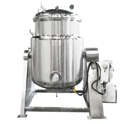 Food Grade 304 Stainless Steel Tilting Cooking Vessel with Filter Basket for Meat and Soybean Cooking