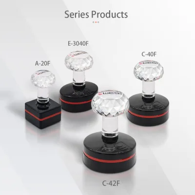 WES Office Oval Design Self-Inking Rubber Stamp with Crystal Handle Leak-Proof Seal Refill Hole