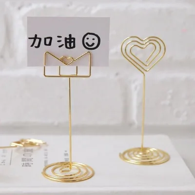 Stargood OEM Note and Card Holder Gold/Rose Gold/Silver/Black Metal Wire Decoration Wedding and Office Use