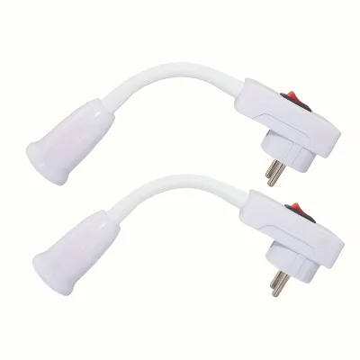 Flexible E27 Socket Lamp Bulb Holder Light Socket With Switch EU Plug Lamp Holder With Insulated Shell