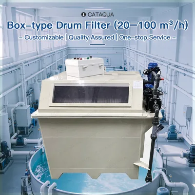 High Flow Fine Mesh Aquaculture Drum Filter with Self Rinsing Spray for Fish Farming Tank Recirculating System