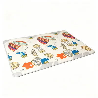 Portable Cartoon Hot Air Balloon Educational Toy Baby Crawling Mat TPU Waterproof Play Mat for Home Picnic