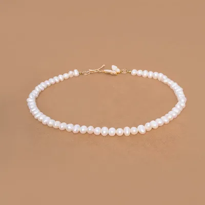 6-7mm Real Freshwater Pearl Strand Necklace 18 Inch Butterfly Clasp Everyday Fine Jewelry Holiday Christmas Gift Collection
